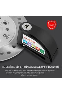 Alarmlı Disk Kilidi Motorsiklet Martı Scooter Bisiklet Sesli Alarm 110 Desibel Yüksek Ses ürün fotoğrafı