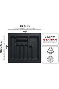 S-2287-g 54x49 Çekmece Içi Gri Plastik Kaşıklık 48x40 A Kadar Kesilebilir ürün fotoğrafı