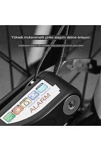 Alarmlı Disk Kilidi Motorsiklet Martı Scooter Bisiklet Sesli Alarm 110 Desibel Yüksek Ses ürün fotoğrafı