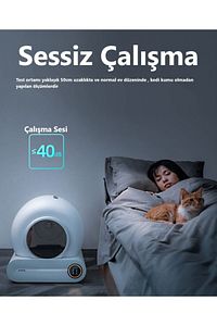 BF01 Akıllı Otomatik Kedi Tuvaleti, App Kontrol, 65lt Hazne, 9lt Çöp haznesi-UV Temizleme ürün fotoğrafı