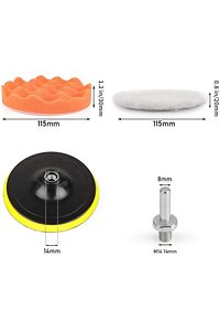 Oto Araç Araba Pasta Cila Polisaj Süngeri Keçesi Pedi 115 Mm Parlatıcı Parlatma Seti 11 Parça ürün fotoğrafı