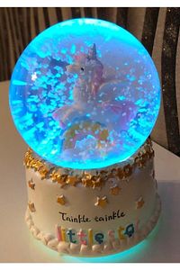 Unicorn Temalı Kar Küresi Rengarenk Işıklı Ve Müzikli Kar Küresi ürün fotoğrafı