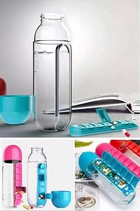 Dahili 7 Günlük Ilaç Organizer Su Şişesi 600 ml Glrshop ürün fotoğrafı