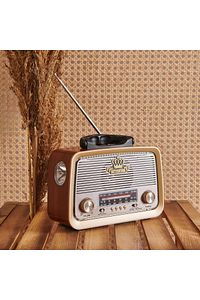301 Eskitme Nostalji Tasarımlı Bluetoothlu Nostalji Radyo Fm-sd Kart-aux ürün fotoğrafı