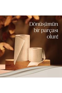 Doğal Ve Organik Kahverengi Tuvalet Kağıdı 32 Rulo 2 Katlı ürün fotoğrafı