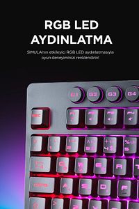 Kb-gx65 Simula Usb Rgb Aydınlatmalı 4 Makro Tuşlu Bilek Destekli Gaming Oyuncu Klavyesi ürün fotoğrafı