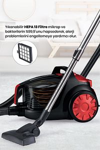 Avantajlı İkili Set Toz Torbasız Elektrikli Süpürge 2600 Watt Seramik Ağır Taban Şok Buharlı Ütü ürün fotoğrafı