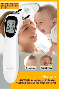 Alman Tasarım Alından ve Kulaktan Temassız Ateş Ölçer 48613 ürün fotoğrafı