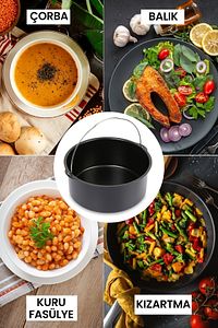 Airfryer Sıcak Hava Fritözü Pişirme Kabı Izgara Teli Şiş Pişirme Aparatları Aksesuar Seti ürün fotoğrafı
