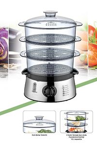 Dietist 800 Watt 8,4l Kapasite 60 Dakika Zamanlayıcı Bpa Free Buharlı Pişirici ürün fotoğrafı