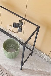 - Canvas Metal Dresuar Dekoratif Kahve Köşesi Konsol Siyah - Şeffaf Camlı ürün fotoğrafı
