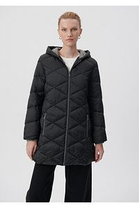 Kapüşonlu Kapitone Siyah Parka Slim Fit / Dar Kesim 110505-29726 ürün fotoğrafı