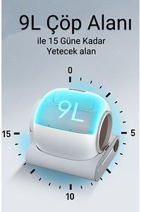 BF01 Akıllı Otomatik Kedi Tuvaleti, App Kontrol, 65lt Hazne, 9lt Çöp haznesi-UV Temizleme ürün fotoğrafı