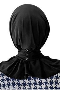 Hijabchi Trend Kadın Tesettür Siyah Çıtçıtlı Boyunluk Hijap Bone Model Eşarp Şal ürün fotoğrafı