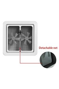 12v 42x42 Cm Içeri-dışarı Iki Yönlü Fan Güçlü Çift Pervane Sineklikli Işıksız Karavan Tavan Heki ürün fotoğrafı