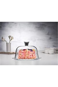 Patisserie Kek Fanusu Cam Kapaklı Sunum Tabağı ( 96874 ) Fma99946 ürün fotoğrafı