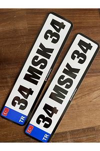 Akın Otomotiv/akülü Araba Plakası /isme Özel Metal Paslanmaz Sac Plaka 22x5,5 Cm (2 ADET) ürün fotoğrafı