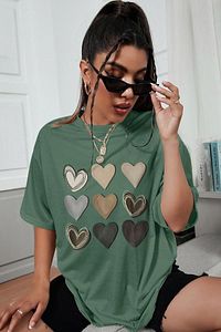 Unisex Kalp Baskılı T-shirt ürün fotoğrafı