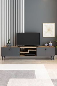 Model Z Tv Ünitesi 150 Cm Dekoratif Raflı Iki Kapaklı Tv Sehpası Çam Renk ürün fotoğrafı