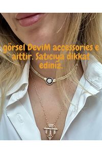Kadın Leyla Kolye Seti Serenay Kombin Gold Kolye ürün fotoğrafı