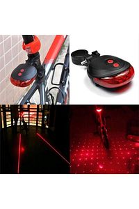SVRM Bisiklet Arka Stop Lambası Lazer Şeritli Led Işık Pilli 7 Fonksiyon 5 LED ürün fotoğrafı