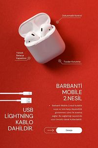 Beyaz 2.nesil Ios Android Uyumlu Kablosuz Bluetooth Kulaklık Karışık Renk Kılıf Hediyeli Plus ürün fotoğrafı