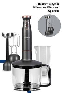 Bestmax Antrasit Geniş Hazneli 1500w Paslanmaz Çelik 3in1 Multi Blender Set ürün fotoğrafı
