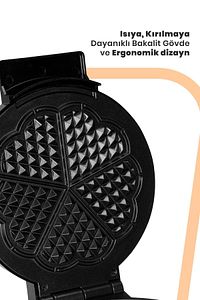 Goldy Rose Gold 1000 Watt Taşmayı Önleyen Derin Plakalı Waffle Makinesi ürün fotoğrafı