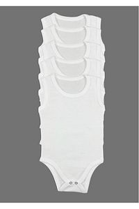 Bebek Body Zıbın 5'li Beyaz Pamuklu 1 ile 5 Yaş ürün fotoğrafı