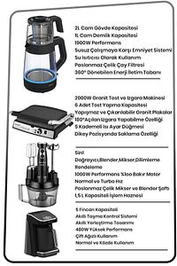 Premium Siyah 24 Parça Avantajlı Elektronik Evlilik Paketi Elektrikli Mutfak Çeyiz Seti ürün fotoğrafı