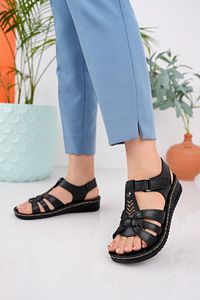 Muggokadın Garantili Günlük Ortopedik Kaymaz Taban Comfort Rahat Sandalet ürün fotoğrafı