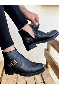 M1001 Su&soğuk Geçirmez Kürklü Garantili Unisex Kışlık Fermuarlı Bot Kauçuk Taban Sağlam ürün fotoğrafı