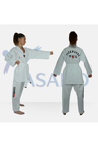 Taekwondo/Tekvando Acemi Elbise Kıyafeti Dobok Beyaz Yaka ürün fotoğrafı