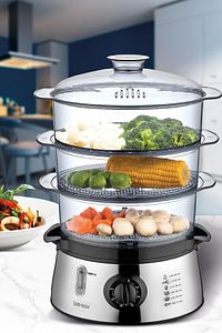 Dietist 800 Watt 8,4l Kapasite 60 Dakika Zamanlayıcı Bpa Free Buharlı Pişirici ürün fotoğrafı