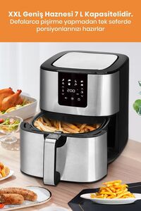 Brenda 7 Litre Inox Geniş Hazneli Xxl Dokunmatik 8 Ön Ayarlı Airfryer Sıcak Hava Fritözü ürün fotoğrafı