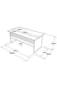 Vista A Ofis Masası 180cm*90cm Kahve-Beton-Antrasit VS1-CGA ürün fotoğrafı