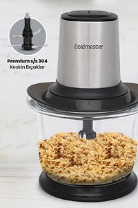 Prochopper 1.5 Lt Büyük Cam Hazneli 2 Kademe Ayarlı 4 Bıçaklı Inox Rondo Doğrayıcı Gm7277 ürün fotoğrafı