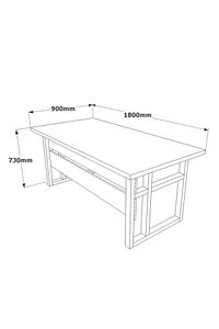 Marken A Ofis Çalışma Masası Metal Ayaklı Barok 180cm*90cm ürün fotoğrafı
