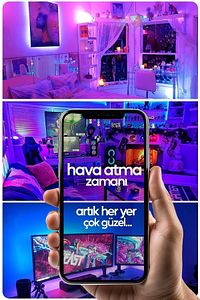 10 Metre Bluetooth Telefon Kontrollü Smart Şerit Led Sese Duyarlı Kumandalı Led Işık ürün fotoğrafı