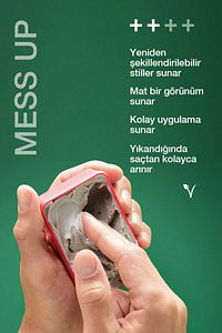 Mess Up Mat Şekillendirici Gum Macun 100ml | Orta Tutuş Mat Görünüm Kolay Şekil Esnek Wax ürün fotoğrafı