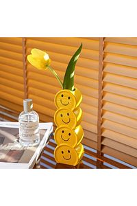 Gülen Yüz Vazo, Emoji Vazo, Sarı Vazo, Kalemlik, Fırçalık, Dekoratif Aksesuar ürün fotoğrafı