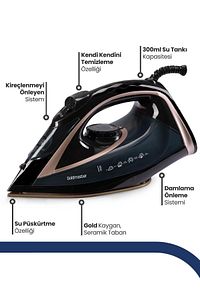 Buharlı Ütü Smarty 2400 Watt Seramik Tabanlı 170 gr Etkili Şok 245Sseri ürün fotoğrafı