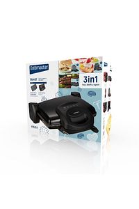 Trihot 3 In 1 Granit Çıkarılabilir Plakalı Waffle Izgara Tost Makinesi 6 Dilim Siyah ürün fotoğrafı