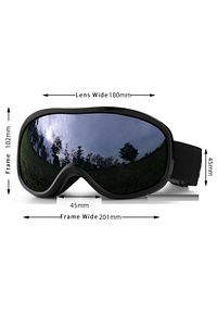 Çift Katman Anti-sis Siyah Lens Uv Snowboard Kayak Gözlüğü ürün fotoğrafı