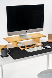 Monitör Yükseltici, Ahşap Monitör Standı, Ekran Yükseltici, Monitör Yükseltme Standı, Ergonomik-çam ürün fotoğrafı