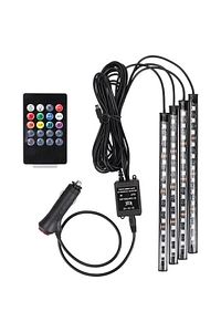 Araç Içi Ayak Altı Müziğe Ve Sese Duyarlı Rgb Renkli Kumandalı Led 12 Led ürün fotoğrafı