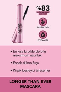 Doğal Formüllü Kirpik Uzatıcı Maskara (Siyah) - Longer Than Ever Mascara - 001 Black - 8682536067119 ürün fotoğrafı