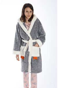 Penguen Nakışlı Welsoft Peluş Çocuk Genç Polar Sabahlık Welsoft Soft Bornoz ürün fotoğrafı