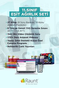 11. Sınıf Eşit Ağırlık (26 Kitap, Mobil/Web) Yapay Zekalı,  Üniversiteye Hazırlık Seti ürün fotoğrafı