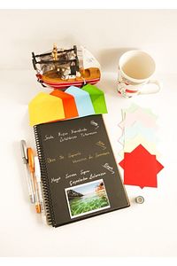 Siyah Yapraklı Defter Ahşap Kapaklı Fotograf Albüm Defteri ürün fotoğrafı